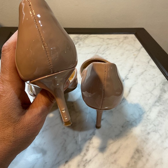 🖤 Nine West Patent Leather Tan / Nude Pump Heels - Size 7 - Picture 4 of 9